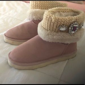Blush Pink Booties Like New 6